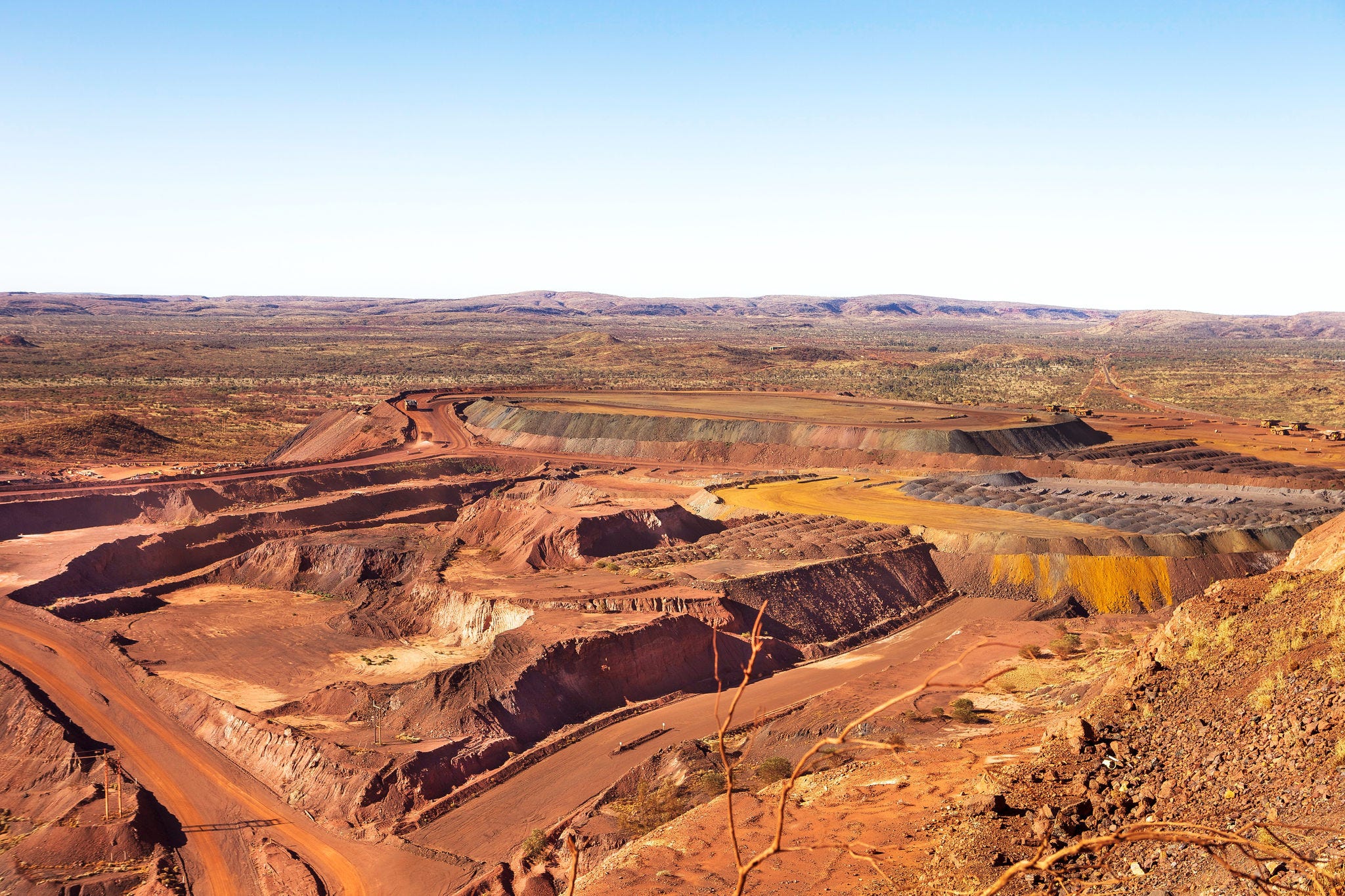 Iron ore mine at Newman in the outback Pilbara region of Western Australia.