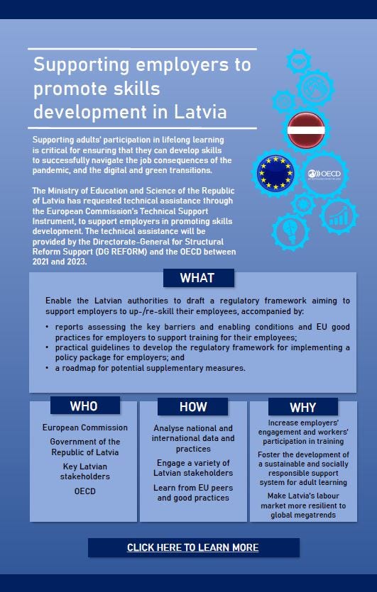 Supporting employers to promote skills development in Latvia flyer