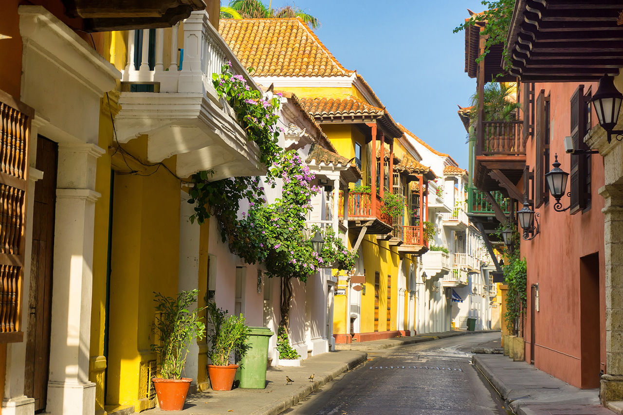 A colourful street in Bogata, Colombia