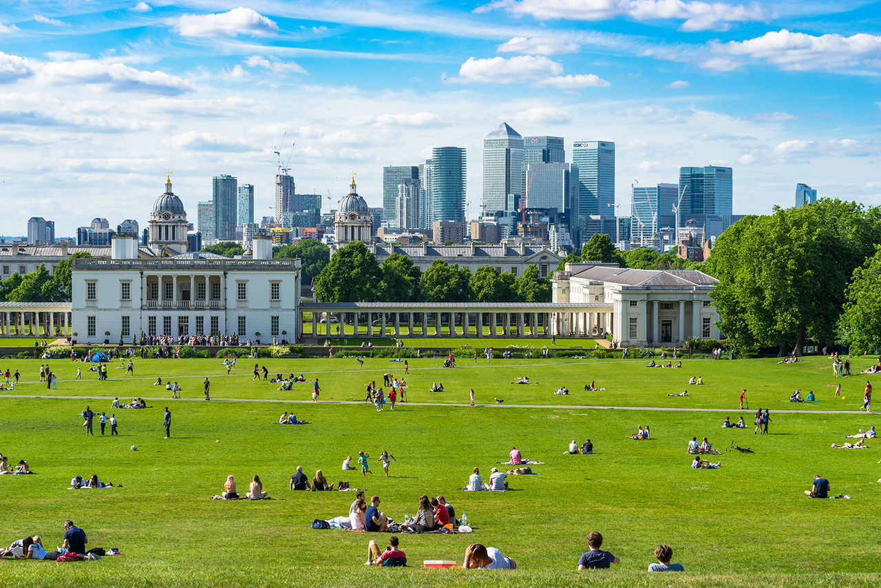 LONDON, UK; 18.04.17: Greenwich park at sunny spring day. Greenwich Park is a former hunting park in Greenwich and one of the largest single green spaces in south-east London; Shutterstock ID 721255741; NP: Cover UK Survey